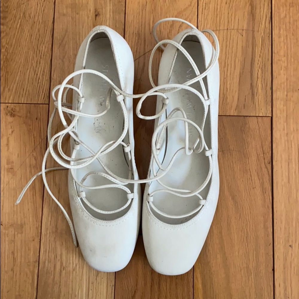 Stuart weitzman lace up ballet flats AS IS